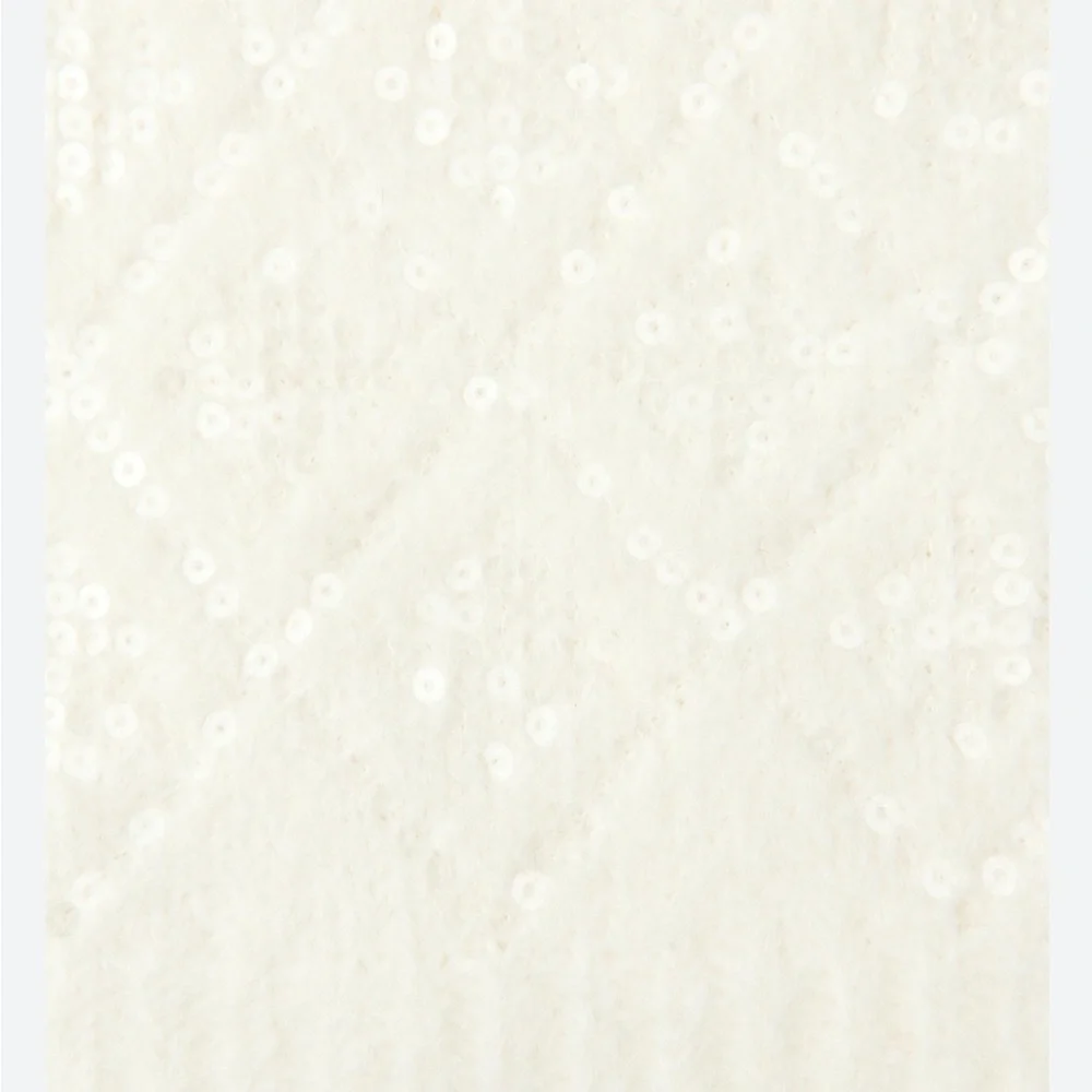 Zara NWT sequin knit scarf 1023/241 ecru